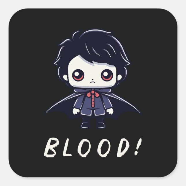 Adesivo Quadrado Vampiro Criança (Frente)