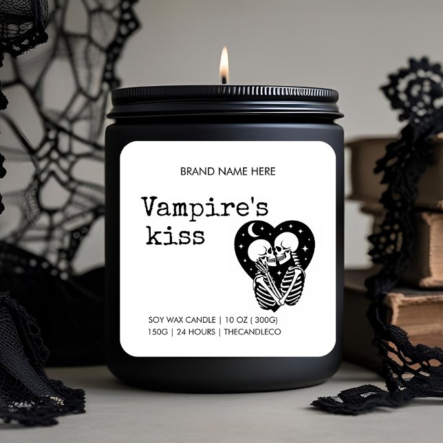 Adesivo Quadrado Vampiro Gótico Beijo | Romântico Personalizado (Criador carregado)