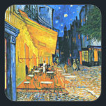 Adesivo Quadrado Van Gogh - Cafe Terrace<br><div class="desc">Cafe Terrace,  pintura popular de Vincent van Gogh</div>