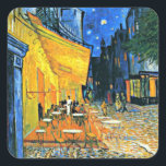 Adesivo Quadrado Van Gogh - Cafe Terrace, Van Gogh famoso quadro<br><div class="desc">Pintura de Vincent Van Gogh,  Café Terrace, </div>