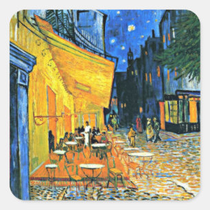 Adesivo Quadrado Van Gogh - Cafe Terrace, Van Gogh famoso quadro