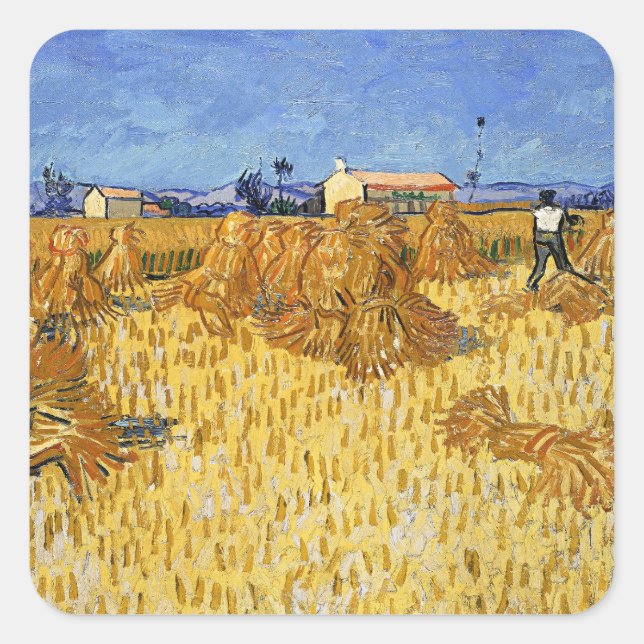 Adesivo Quadrado Van Gogh - Havest in Provence (Frente)