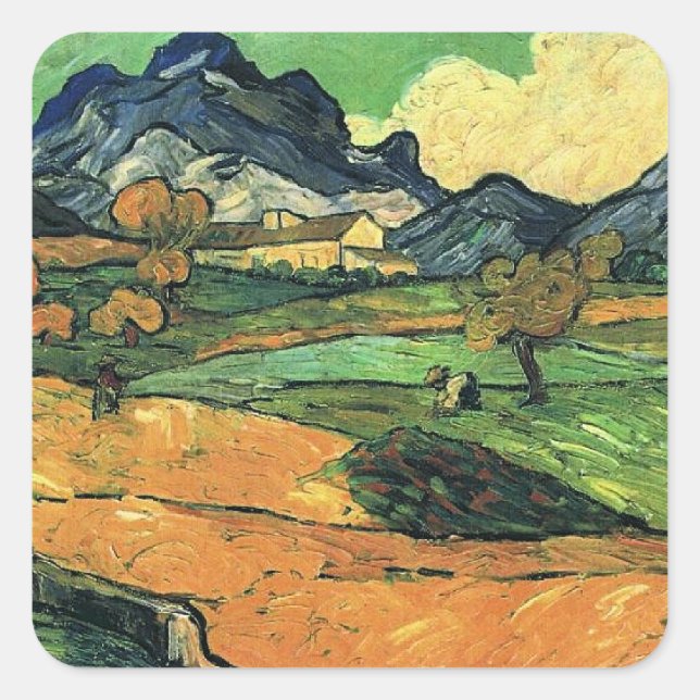 Adesivo Quadrado Van Gogh - Monte Gaussier, pintura famosa, (Frente)