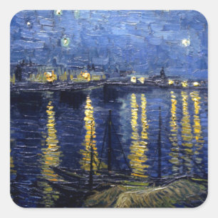 Adesivo Quadrado Van Gogh Starry Night Over Rhone