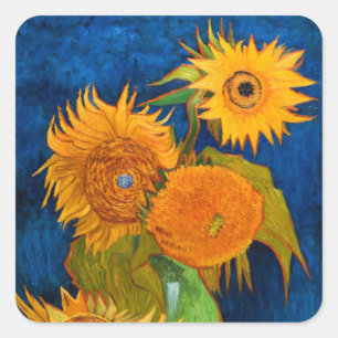 Adesivo Quadrado Van Gogh Sunflower