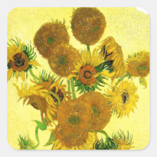 Adesivo Quadrado Van Gogh Sunflower Stickers