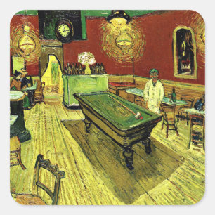 Adesivo Quadrado Van Gogh - The Night Cafe, famosa pintura,