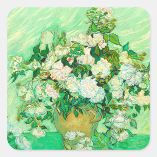 Adesivo Quadrado Van Gogh White Roses