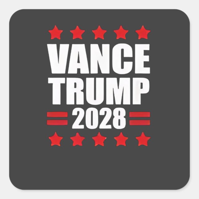 Adesivo Quadrado Vance Trump Presidencial Eleições 2028 Política (Frente)