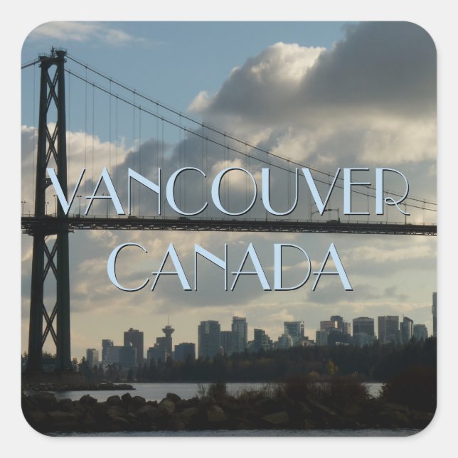 Adesivo Quadrado Vancouver Canada Stickers Lions Gate Souvenirs (Frente)
