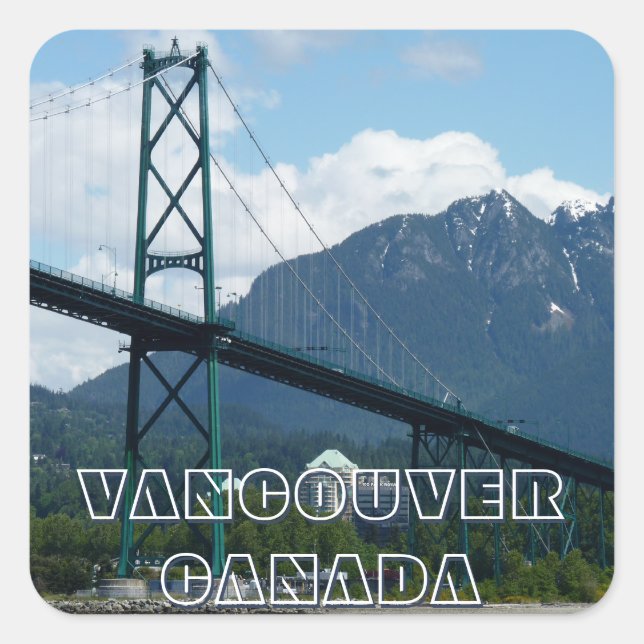 Adesivo Quadrado Vancouver Canada Stickers Lions Gate Souvenirs (Frente)