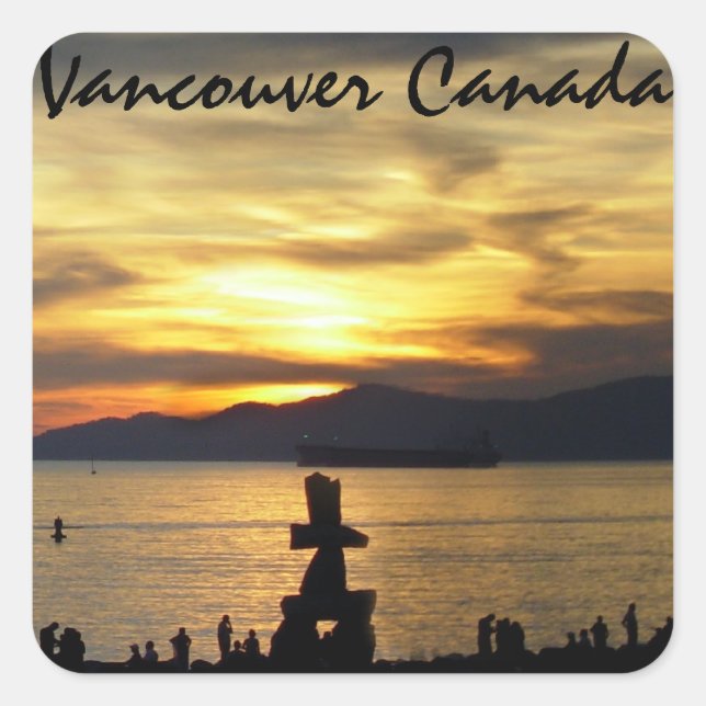 Adesivo Quadrado Vancouver Souvenir Stickers Landmark Souvenir Art (Frente)