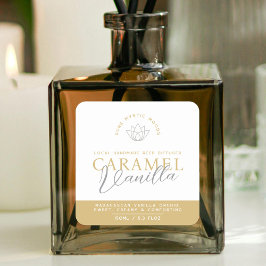 Adesivo Quadrado Vanilla Caramel marrom Rótulo do difusor