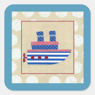 Adesivo Quadrado Vapor com propulsor e fumaça azul