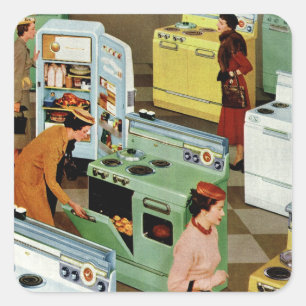 Adesivo Quadrado Varejo do negócio do vintage, loja da sala de