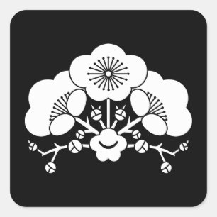 Adesivo Quadrado Várias flores de ameixa