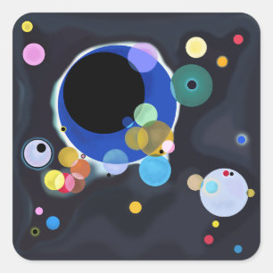 Adesivo Quadrado Vários Círculos, Vassily Kandinsky em digital