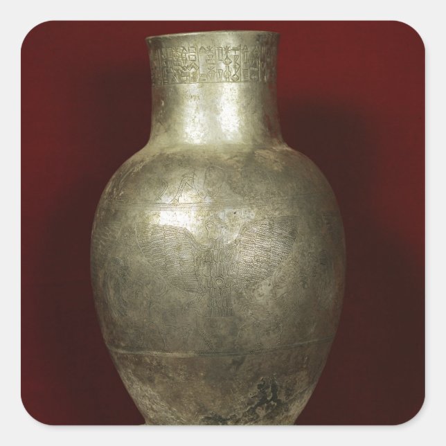 Adesivo Quadrado Vase dedicada por Entemena ao deus Nigirsu (Frente)