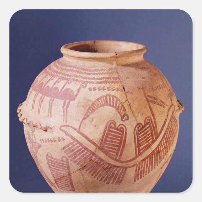 Adesivo Quadrado Vase retratando dois santuários em uma barcaça (Frente)