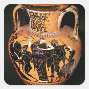 Adesivo Quadrado Vaso atótico de figura negra