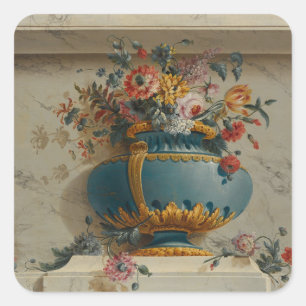 Adesivo Quadrado Vaso das flores em uma ameia
