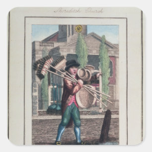 Adesivo Quadrado Vassouras do cabelo, igreja de Shoreditch