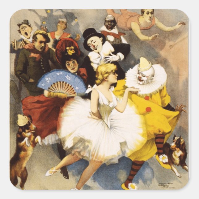 Adesivo Quadrado Vaudeville - O Sandow, Trocadero Vaudevilles (Frente)