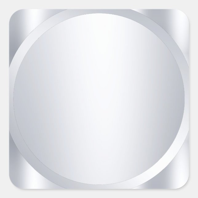 Adesivo Quadrado Vazio de aparência de prata metálico Tendência mod (Frente)