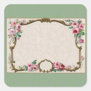 Adesivo Quadrado Vazio de Perfume Rosa francês antigo