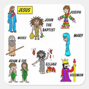 Adesivo Quadrado VBS Bíblia Jesus Stickers