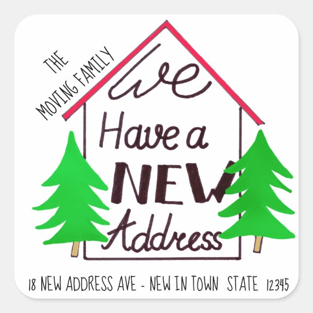 Adesivo Quadrado Vedante de envelope de Natal (Frente)