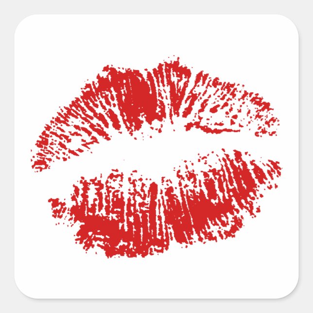Adesivo Quadrado Vedantes De Envelope Vedados Com Lábios De Beijo V (Frente)