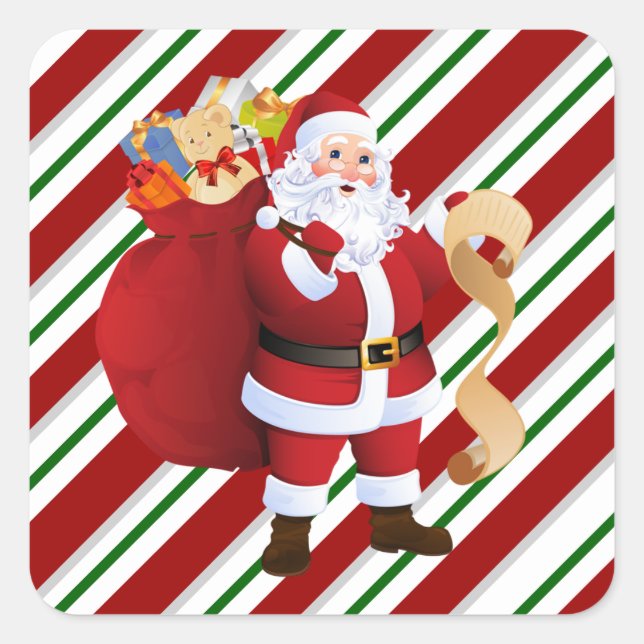 Adesivo Quadrado Vedantes de Envelopes Vermelhos e Brancos do Papai (Frente)