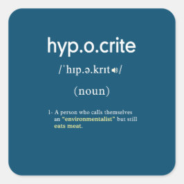 Adesivo Quadrado vegan de definição hipócrita engraçada