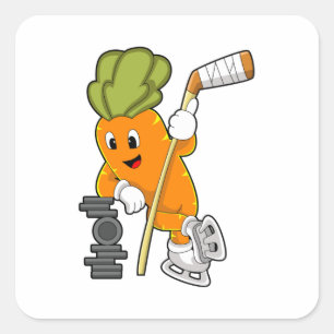 Adesivo Quadrado Vegan Ice Hockey stick