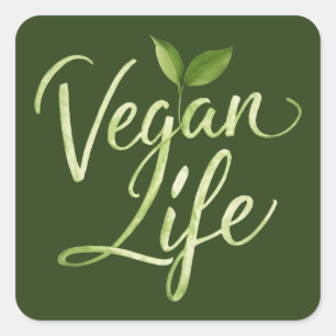 Adesivo Quadrado Vegan Life