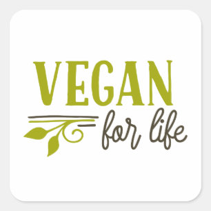 Adesivo Quadrado Vegan para a vida