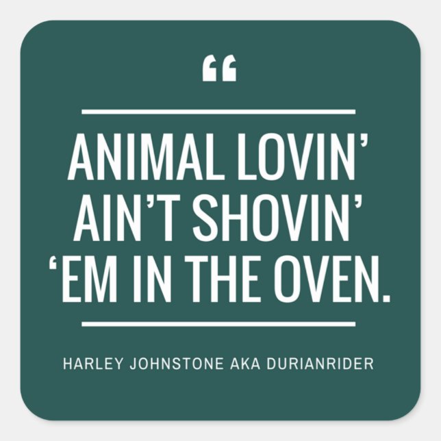 Adesivo Quadrado Vegan vegetariana vândalos direitos dos animais am (Frente)