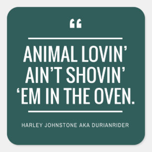 Adesivo Quadrado Vegan vegetariana vândalos direitos dos animais am