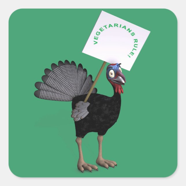 Adesivo Quadrado Vegetarianos Regra! (Frente)