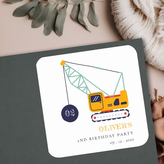 Adesivo Quadrado Veículo De Crana De Construção Em Cuta Idade Anive (Criador carregado)