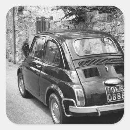 Adesivo Quadrado Veículo FIAT 500 a preto e branco