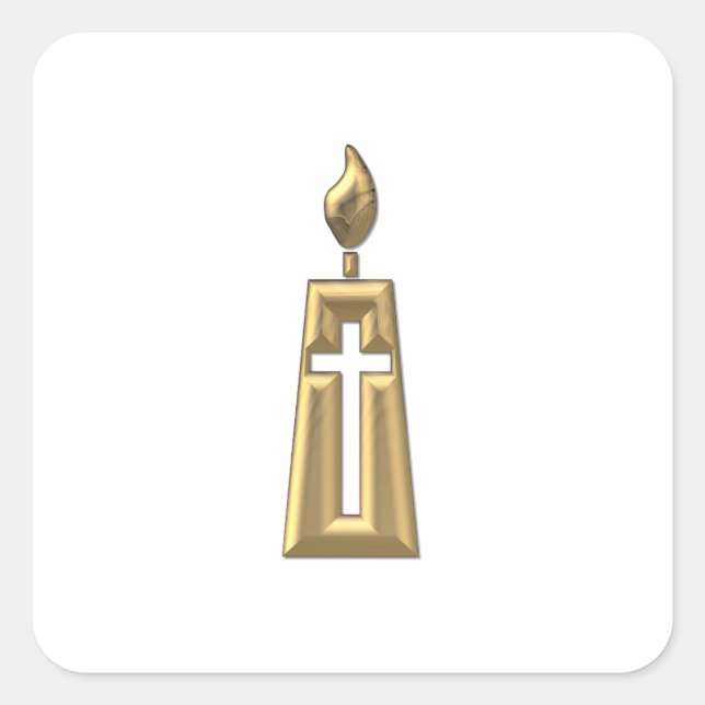 Adesivo Quadrado Vela "3-D" dourada (Frente)