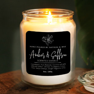 Adesivo Quadrado Vela açafrão âmbar simples ingrediente preto