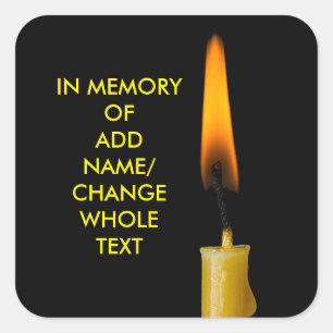 Adesivo Quadrado Vela ardente e seu texto