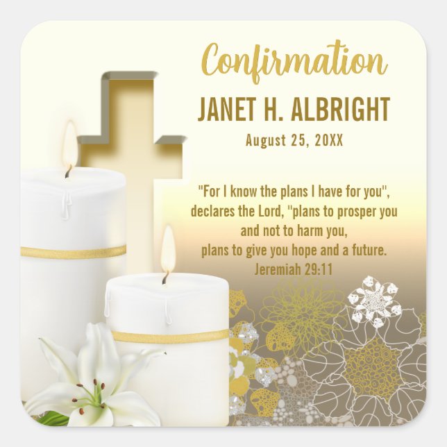 Adesivo Quadrado Vela Cruz de Lírio (Frente)