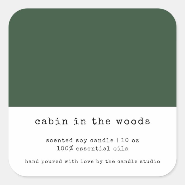 Adesivo Quadrado Vela de empacotamento de blocos de cor verde minim (Frente)