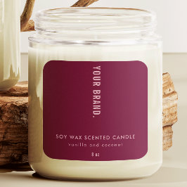 Adesivo Quadrado Vela de empacotamento Mínimo de Jar Cor-de-Rosa Bu