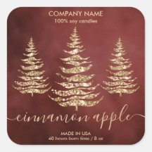 Vela de Natal Dourada de Pinheiro com Glitter Mode