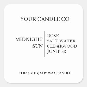 ADESIVO QUADRADO VELA DE SOJA CASEIRA COM NOME & TEXTO PERSONALIZAD